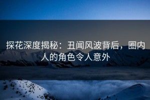 探花深度揭秘：丑闻风波背后，圈内人的角色令人意外