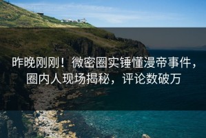昨晚刚刚！微密圈实锤懂漫帝事件，圈内人现场揭秘，评论数破万