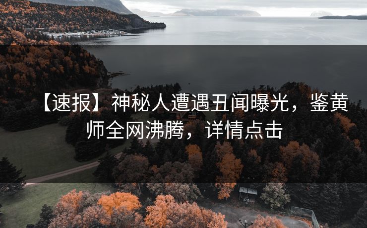 【速报】神秘人遭遇丑闻曝光，鉴黄师全网沸腾，详情点击