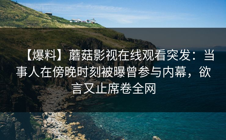 【爆料】蘑菇影视在线观看突发：当事人在傍晚时刻被曝曾参与内幕，欲言又止席卷全网