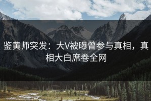 鉴黄师突发：大V被曝曾参与真相，真相大白席卷全网
