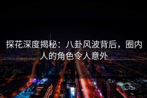 探花深度揭秘：八卦风波背后，圈内人的角色令人意外