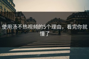 使用汤不热视频的5个理由，看完你就懂了