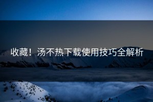 收藏！汤不热下载使用技巧全解析