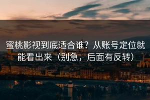 蜜桃影视到底适合谁？从账号定位就能看出来（别急，后面有反转）