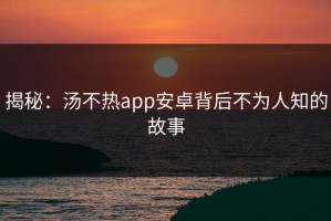揭秘：汤不热app安卓背后不为人知的故事