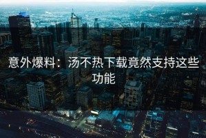 意外爆料：汤不热下载竟然支持这些功能