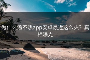 为什么汤不热app安卓最近这么火？真相曝光