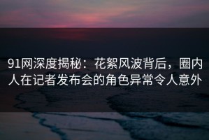 91网深度揭秘：花絮风波背后，圈内人在记者发布会的角色异常令人意外