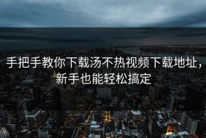 手把手教你下载汤不热视频下载地址，新手也能轻松搞定