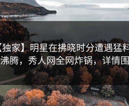 【独家】明星在拂晓时分遭遇猛料 热血沸腾，秀人网全网炸锅，详情围观