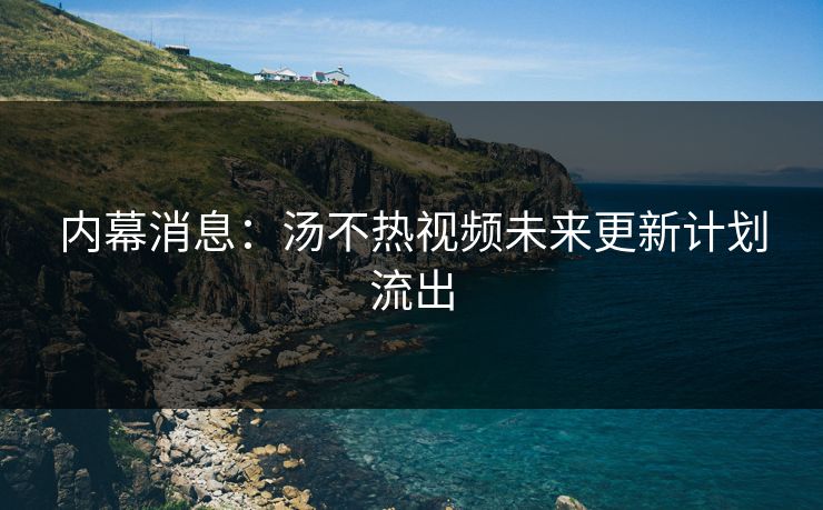 内幕消息：汤不热视频未来更新计划流出