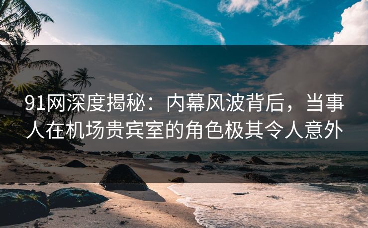 91网深度揭秘：内幕风波背后，当事人在机场贵宾室的角色极其令人意外