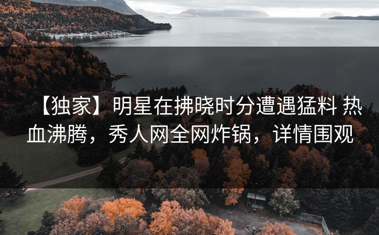 【独家】明星在拂晓时分遭遇猛料 热血沸腾,秀人网全网炸锅,详情围观 【独家】明星在拂晓时分遭遇猛料 热血沸腾,秀人网全网炸锅,详情围观